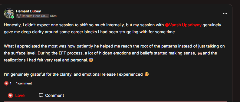 Testimonial from Hemant Dubey