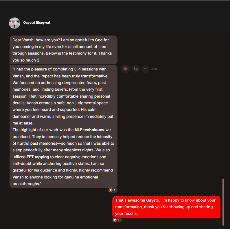 Testimonial from Gayatri Bhagwat